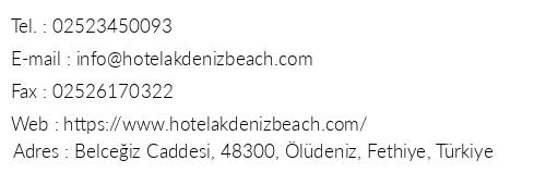 Akdeniz Beach Hotel telefon numaralar, faks, e-mail, posta adresi ve iletiim bilgileri
